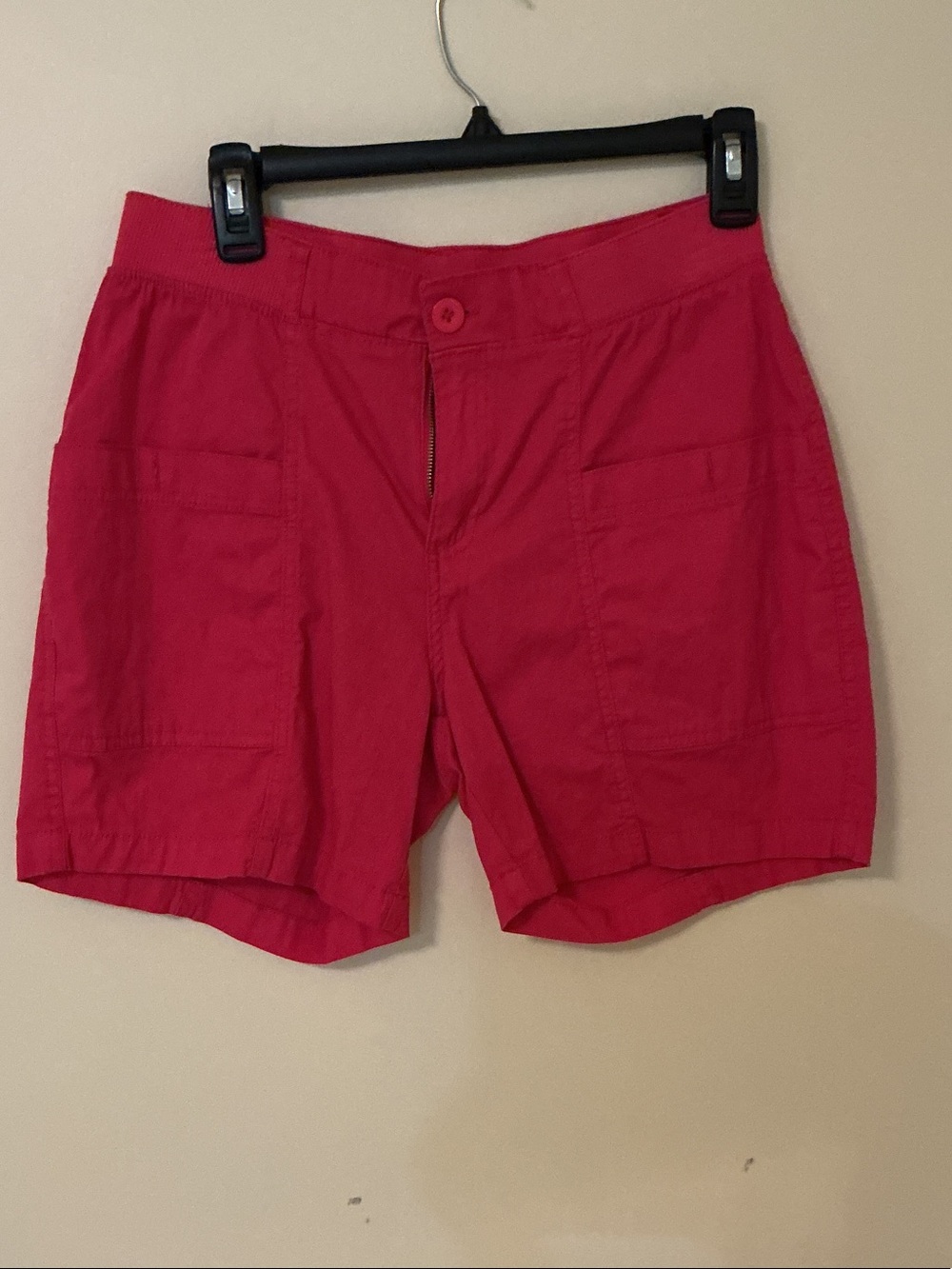 fresh Hot Pink Casual Cotton Bermuda Shorts